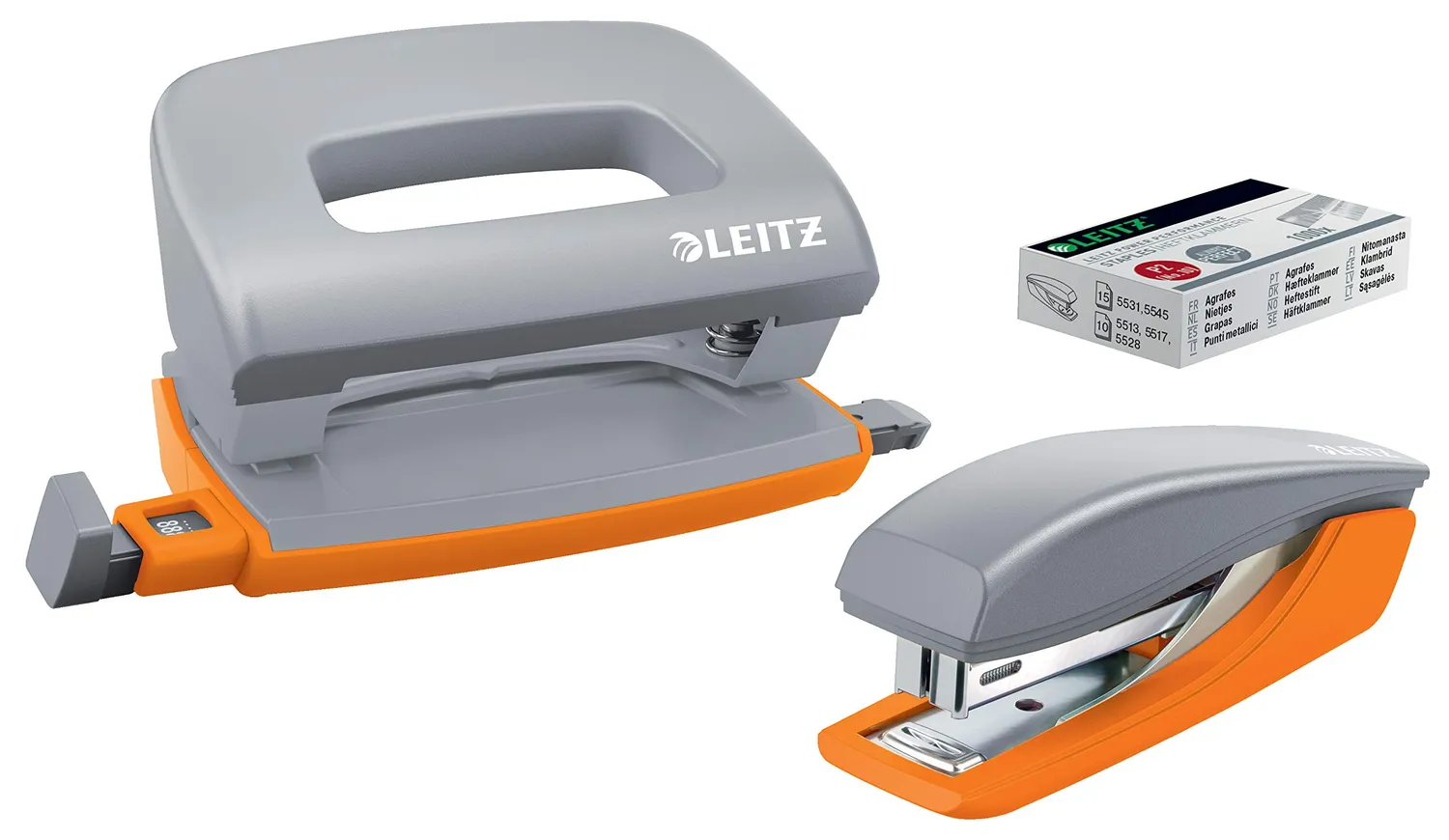 Leitz WOW Mini Set Cucitrice e Perforatore Blu 10 Fogli