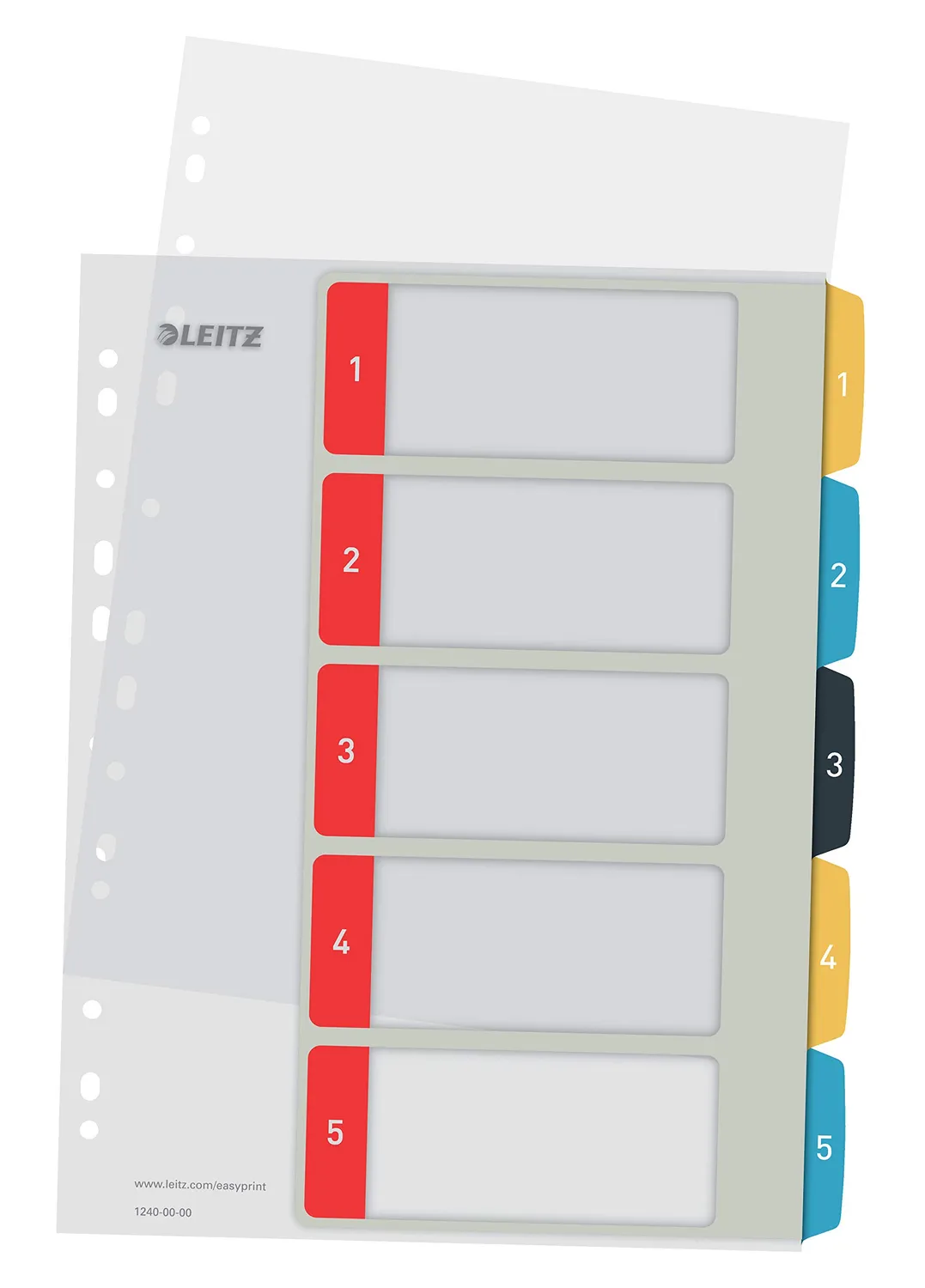 Leitz Ergo WOW 1-6 rubrica divisori A4 extra-largo multicolore
