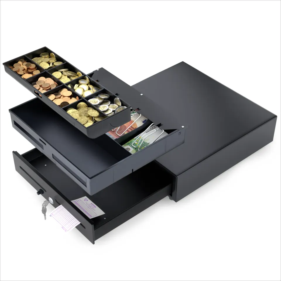 ACROPAQ Cassetto portadenaro 41x41 cm nero pulsante