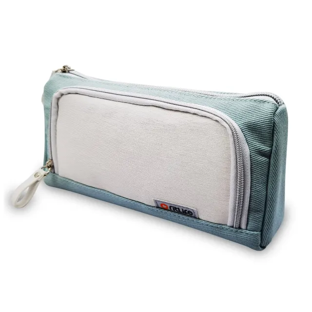 ACROPAQ Astuccio 3 Scomparti Verde Medio PU Cotone
