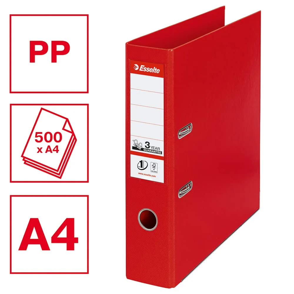 Esselte Oxford 811330 Raccoglitore a Leva Rosso A4 Dorso 75 mm