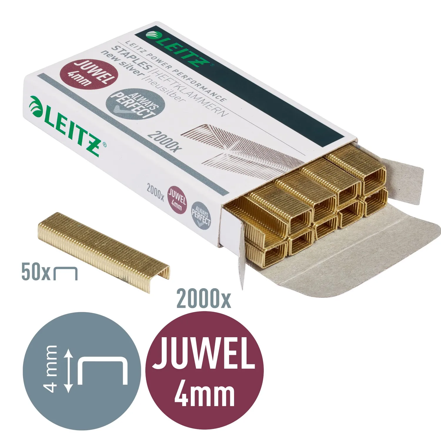 Leitz Ergo WOW Juwel 56410000 punti cucitrice 4 mm 2000 pz acciaio