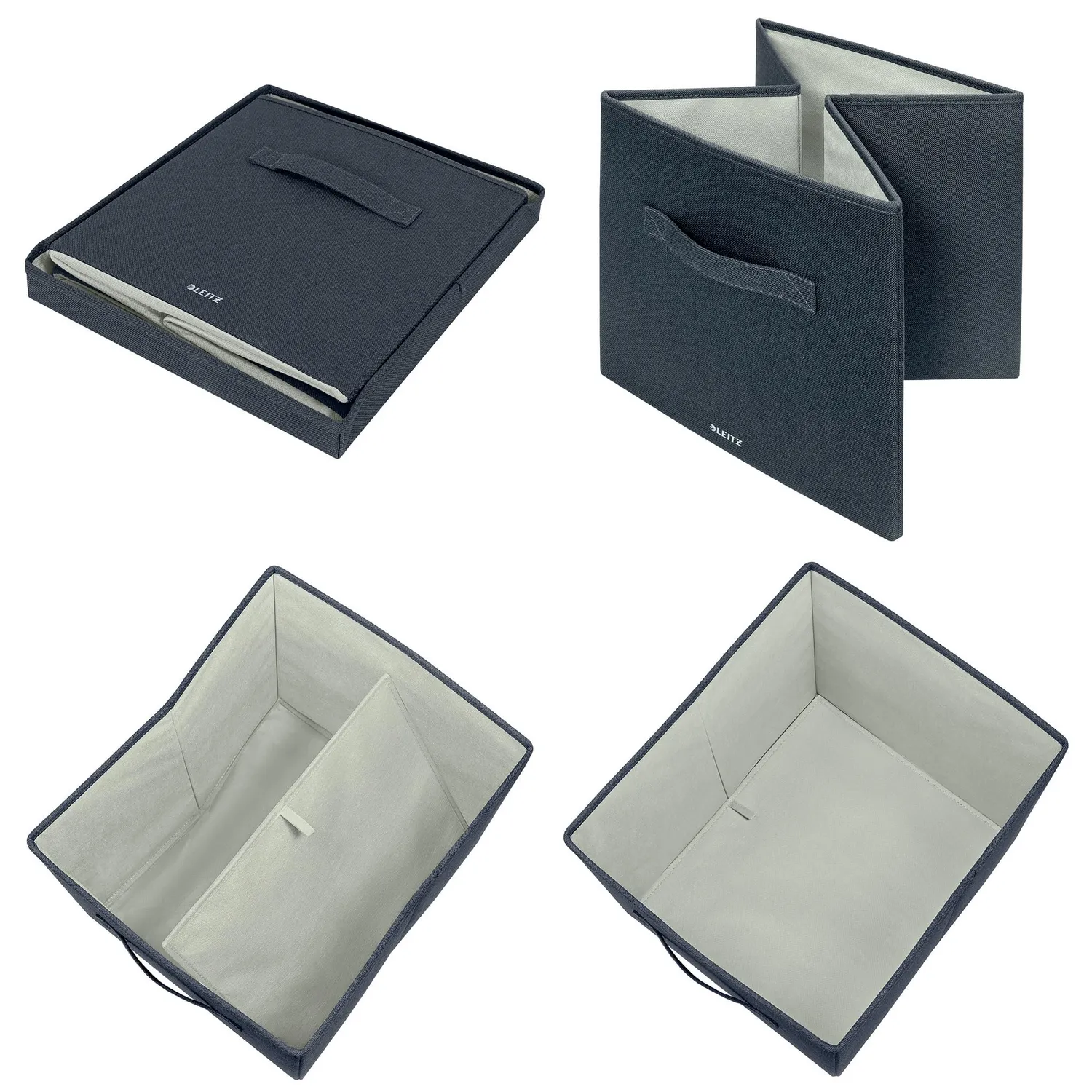 Leitz MyBox 61450089 scatole tessuto grigie set 2 con coperchio
