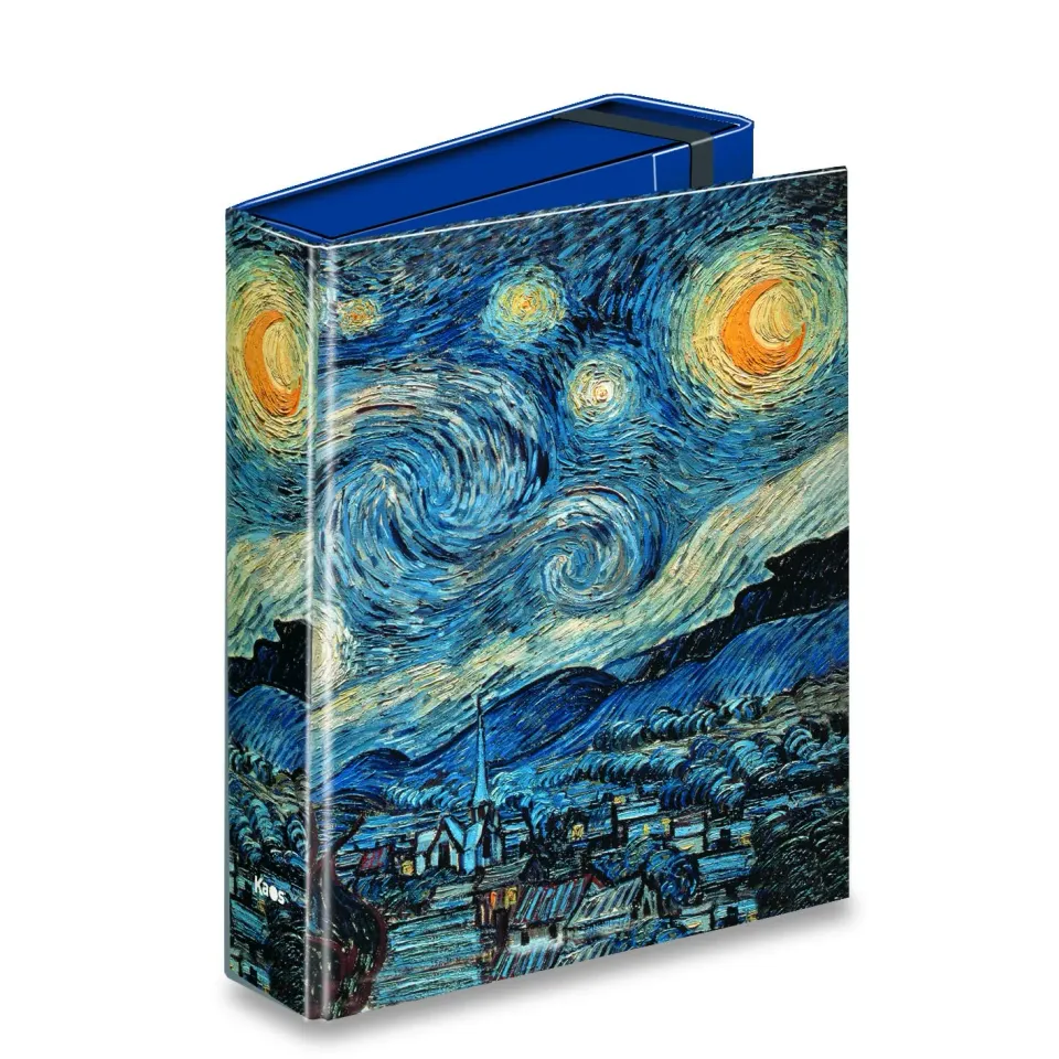 Kaos Van Gogh Cielo Stellato cartelletta A4 dorso 7cm elastico