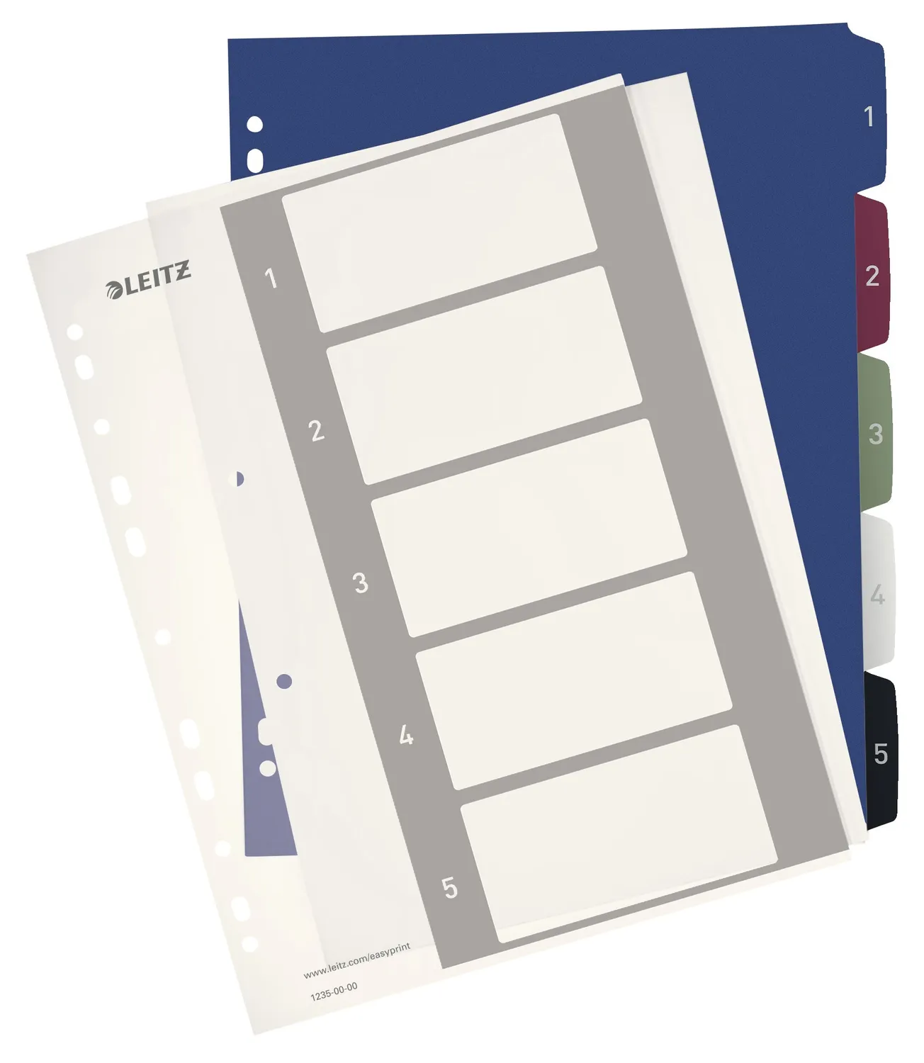 Leitz Ergo WOW 1-6 rubrica divisori A4 extra-largo multicolore