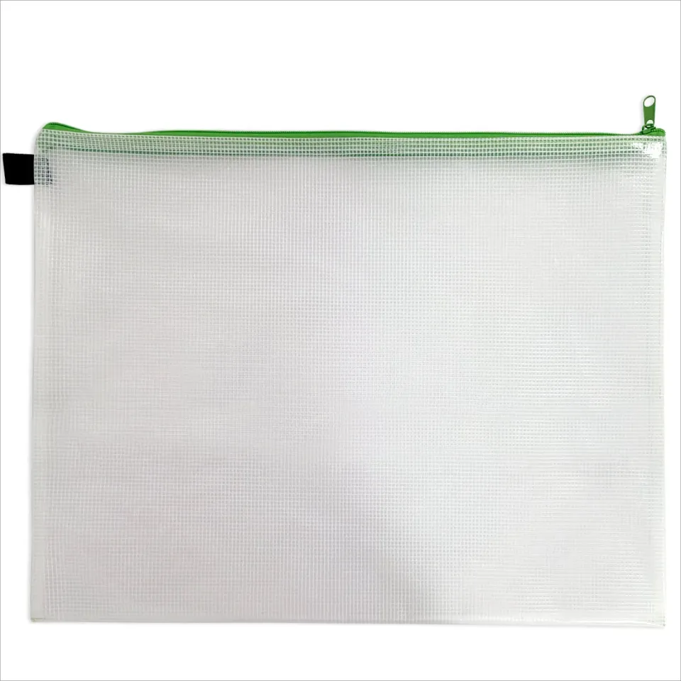 ACROPAQ buste portadocumenti con zip 36x47 verdi 5 pezzi