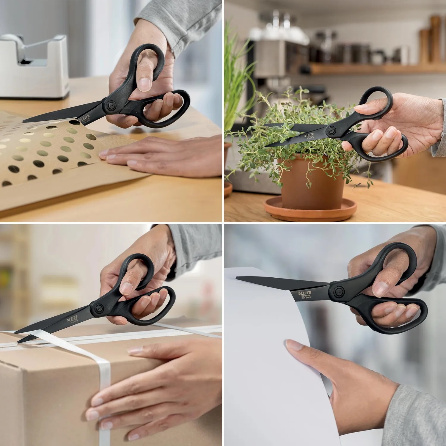 Leitz forbici titanio 20,5 cm nere antiaderenti precisione