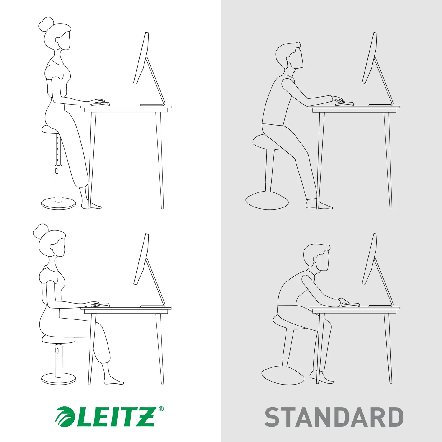 Leitz Ergo Cosy Active Sit Stand sgabello grigio 46-79 cm