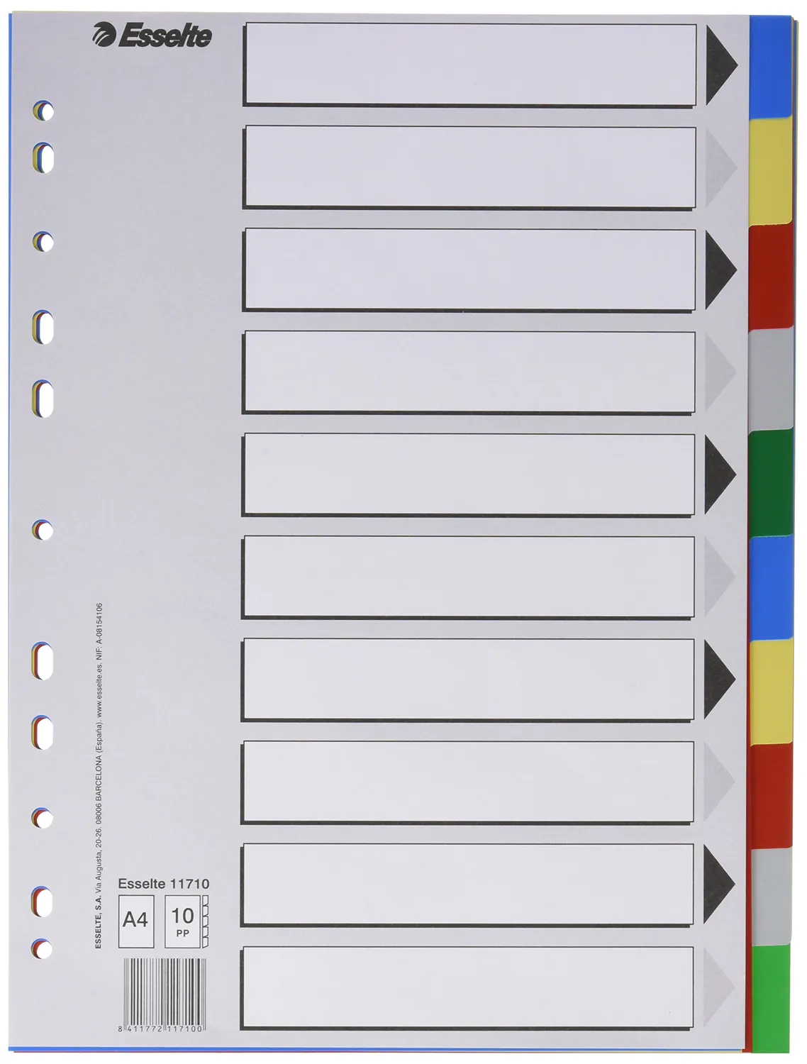 Esselte Oxford 11709 divisori A4 5 posizioni colorati