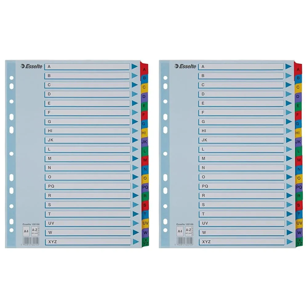 Esselte Mylar 100166 rubrica A-Z A4 multicolore