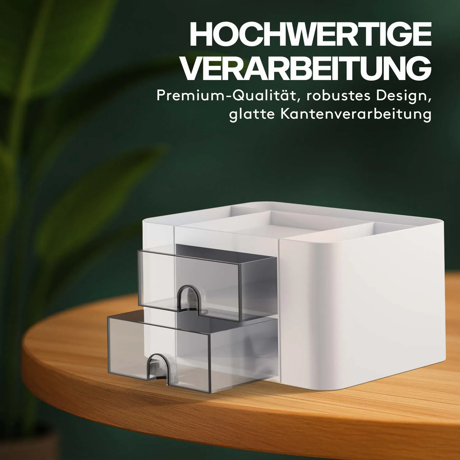 ACROPAQ organizer scrivania 5 scomparti 2 cassetti bianco