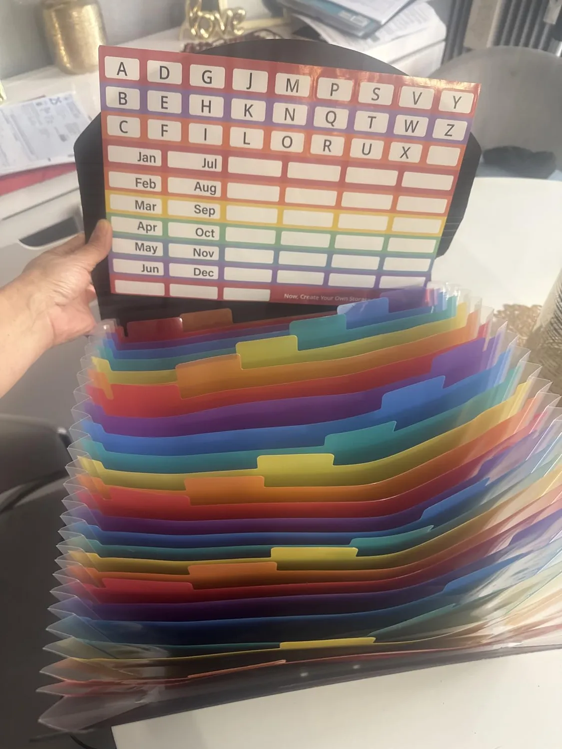 ABClife Portadocumenti A4 Fisarmonica 12 tasche multicolore coperchio