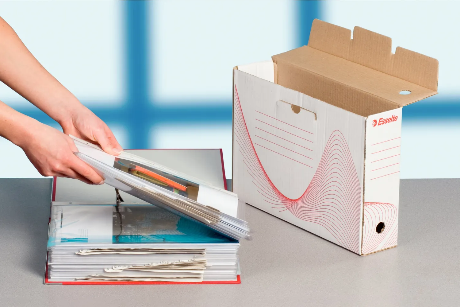 Esselte Boxy 100 scatola archivio A4 dorso 10 cm bianco 10 pezzi