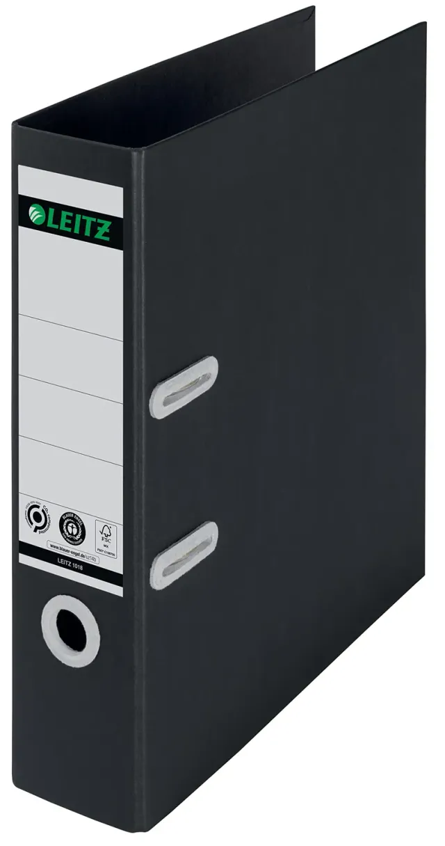 Leitz Recycle 10180095 registratore a leva A4 80 mm nero riciclato