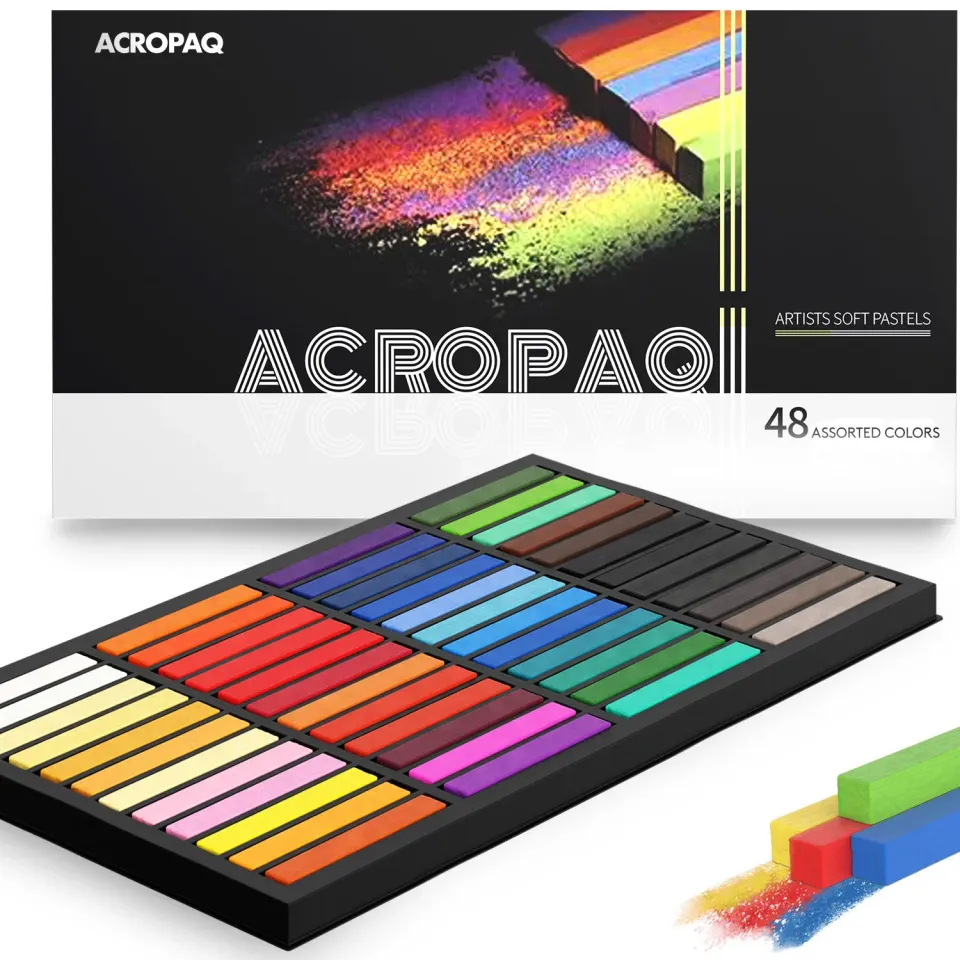 ACROPAQ Pastelli a Olio 48 Colori Morbidi Professionali Bambini