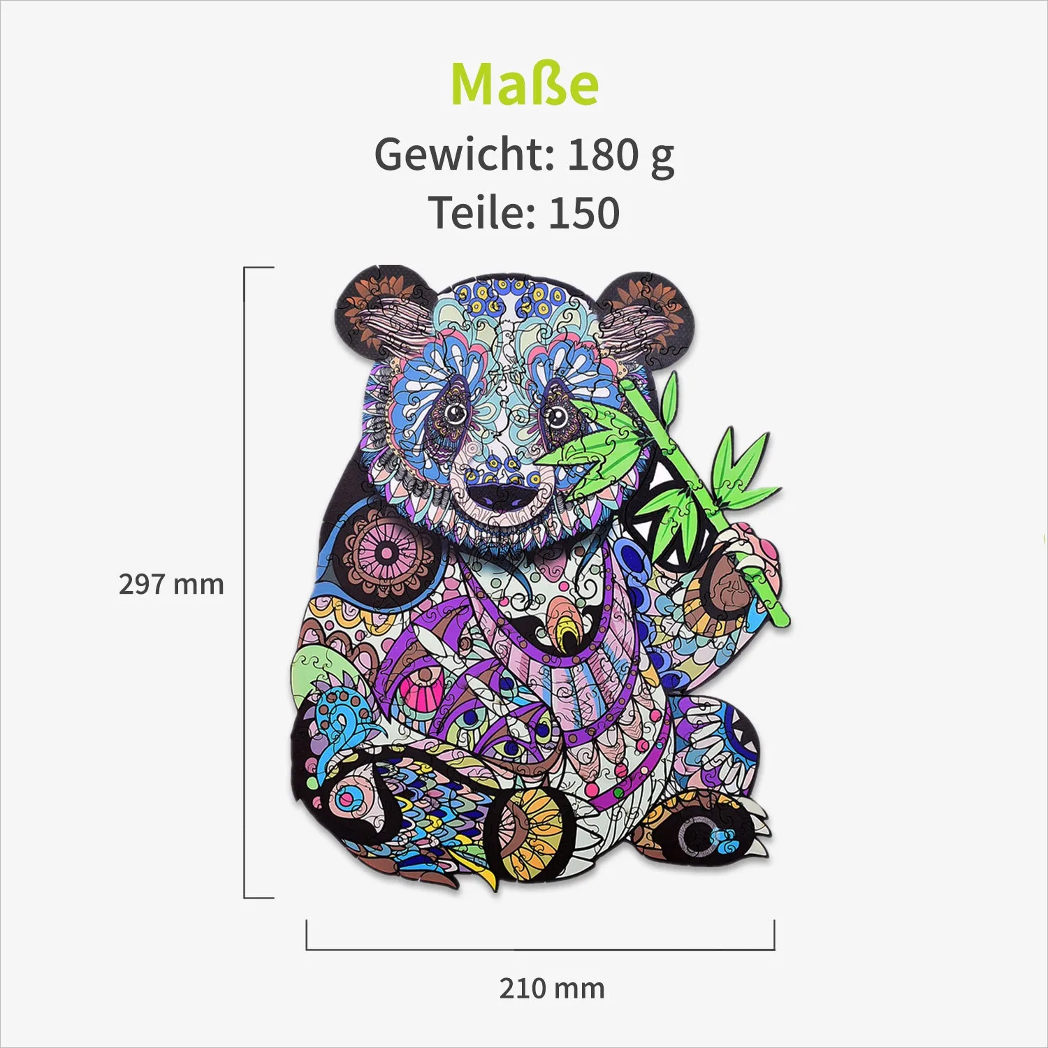 ACROPAQ Panda puzzle legno 150 pezzi A4