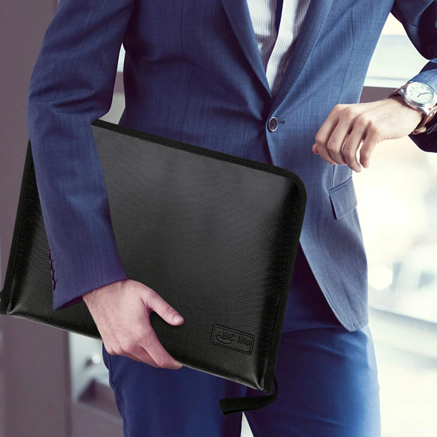ABClife 24 Tasche Portadocumenti Ignifugo Nero A4 con Cerniera
