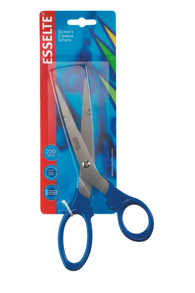 Esselte Office 82123 forbici 20 cm blu lame inox autoaffilanti