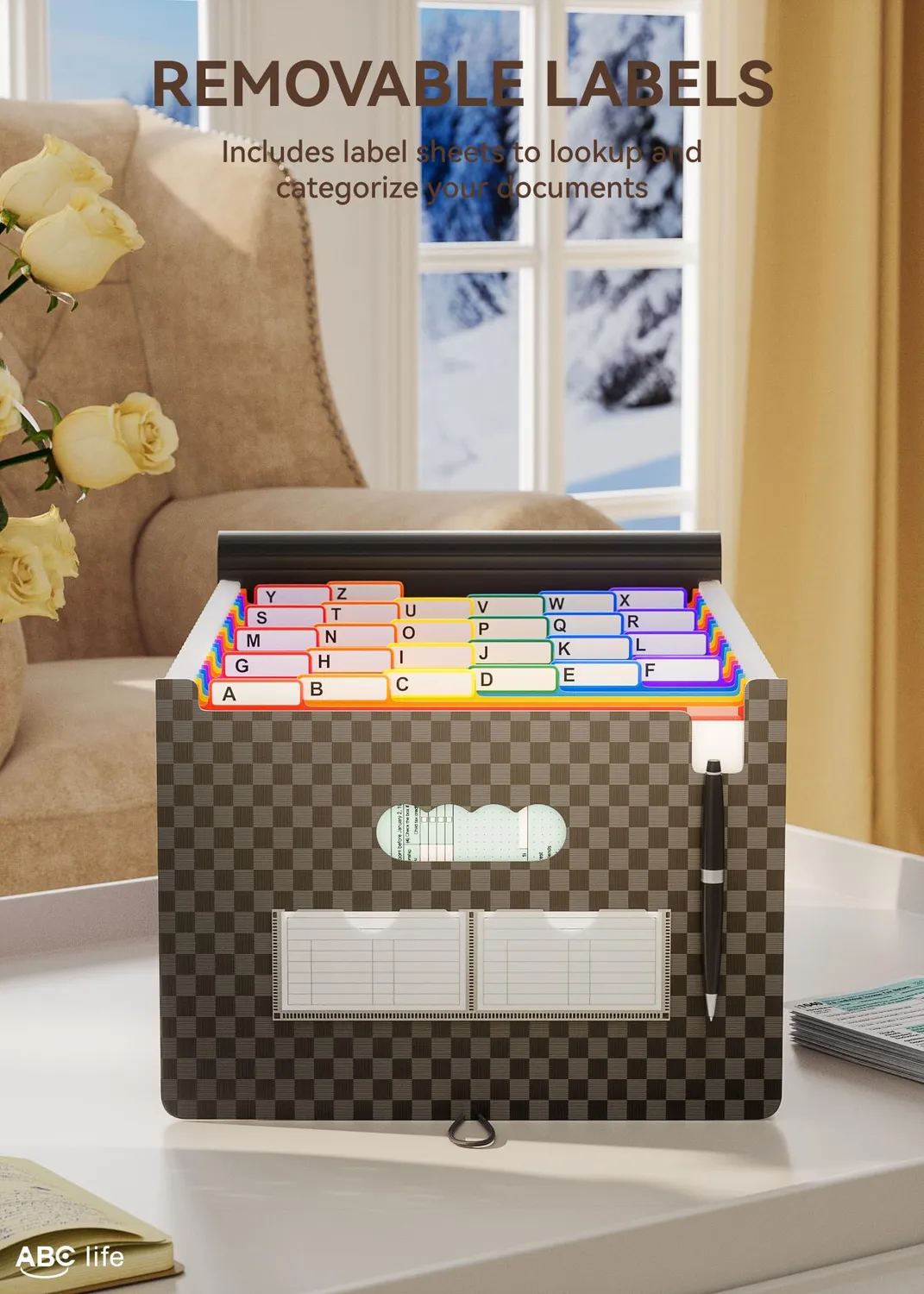 ABClife portadocumenti a fisarmonica A4 24 tasche espandibile