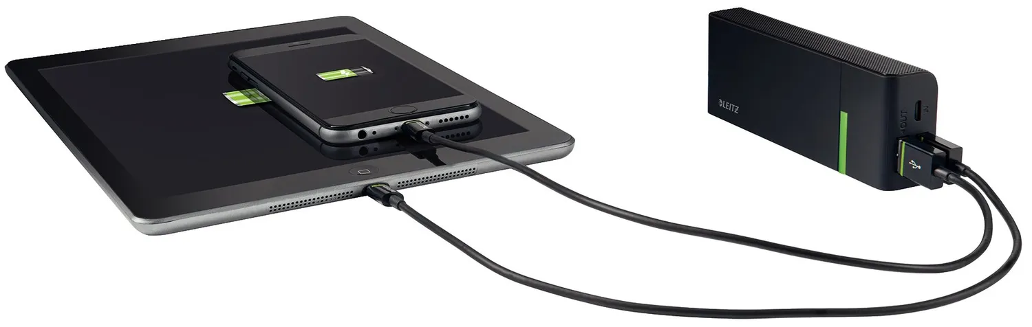 Leitz HiSpeed 63120095 powerbank 5200 mAh nero 2 USB