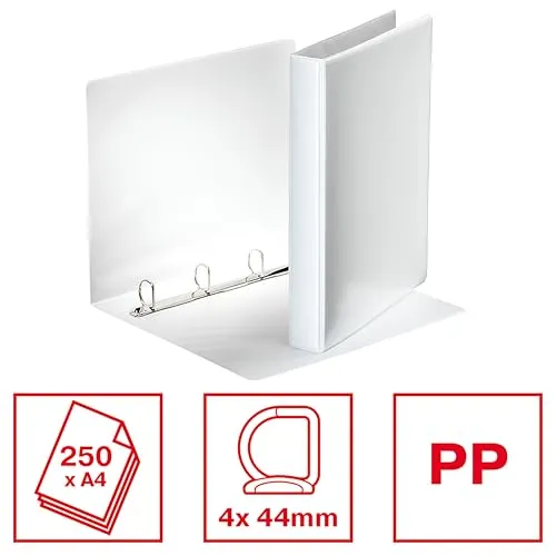 Esselte Essentials Panorama raccoglitore 4 anelli bianco 4.4 cm
