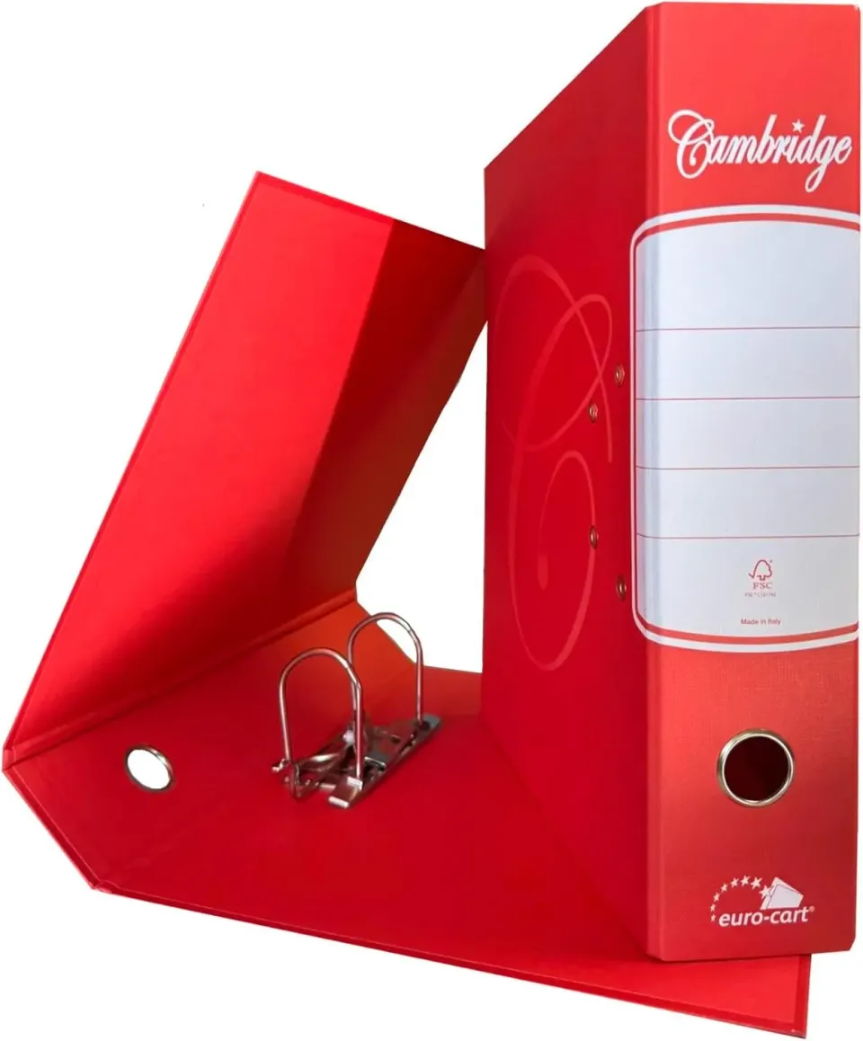 Euro Cart Registratore Protocollo 285x343 Raccoglitore Rosso Dorso 8cm