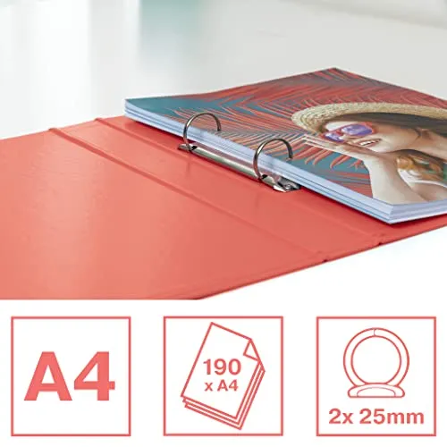 Esselte ColourBreeze 628433 Raccoglitore 2 Anelli A4 Corallo 10pz
