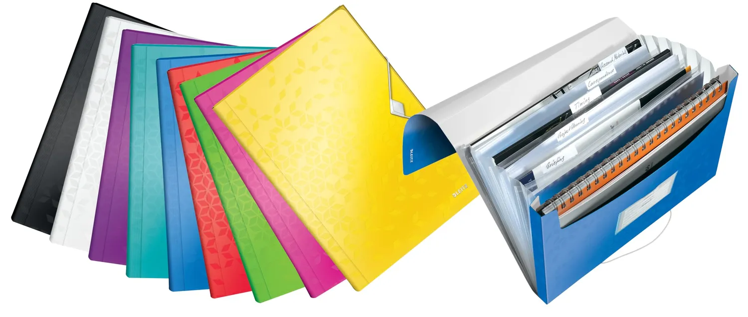 Leitz WOW Cartella Soffietto A4 6 Scomparti Blu Ghiaccio