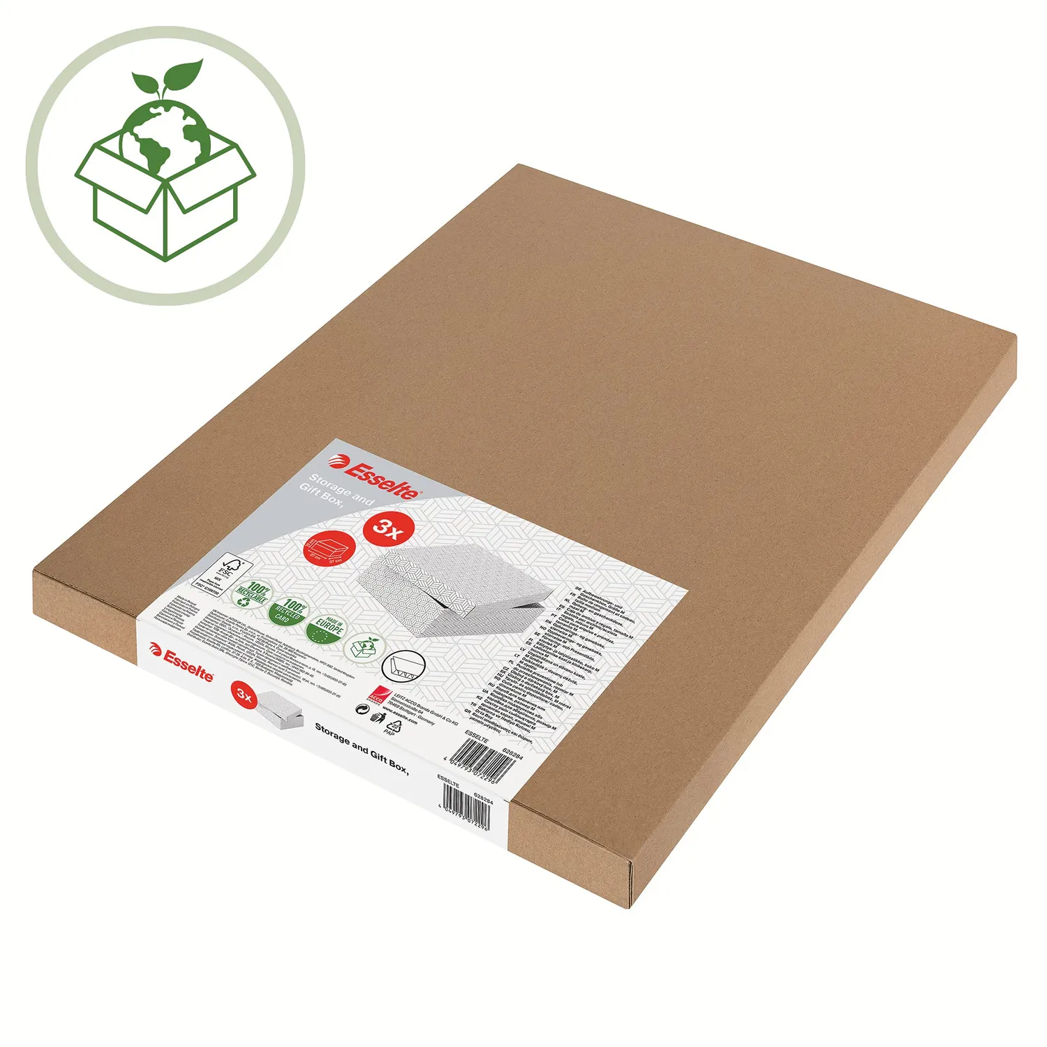 Esselte Scatole Archivio Medie Bianche 3 Pezzi Cartone 365 mm