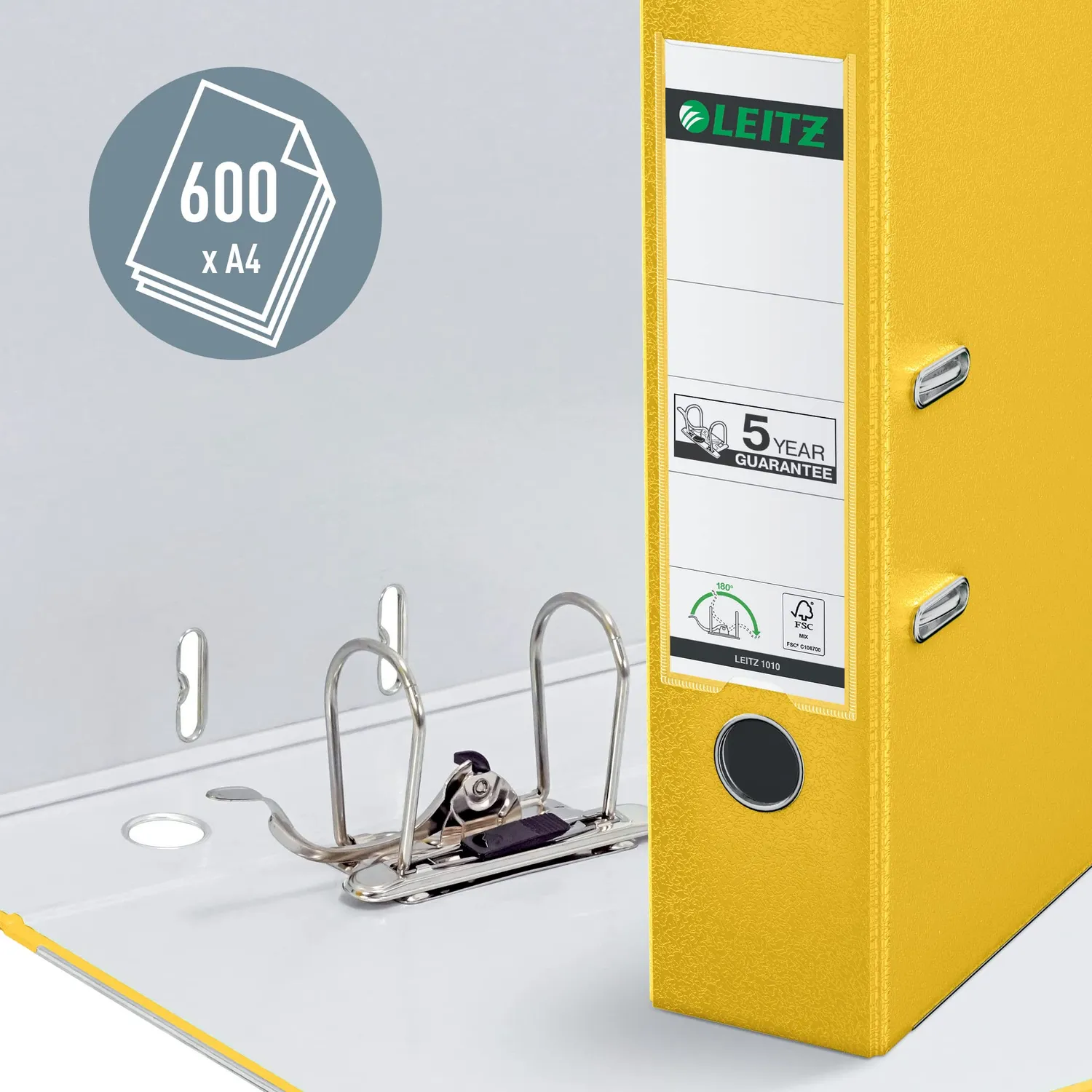 Leitz Ergo WOW 10105015 raccoglitore a leva giallo dorso 82 mm