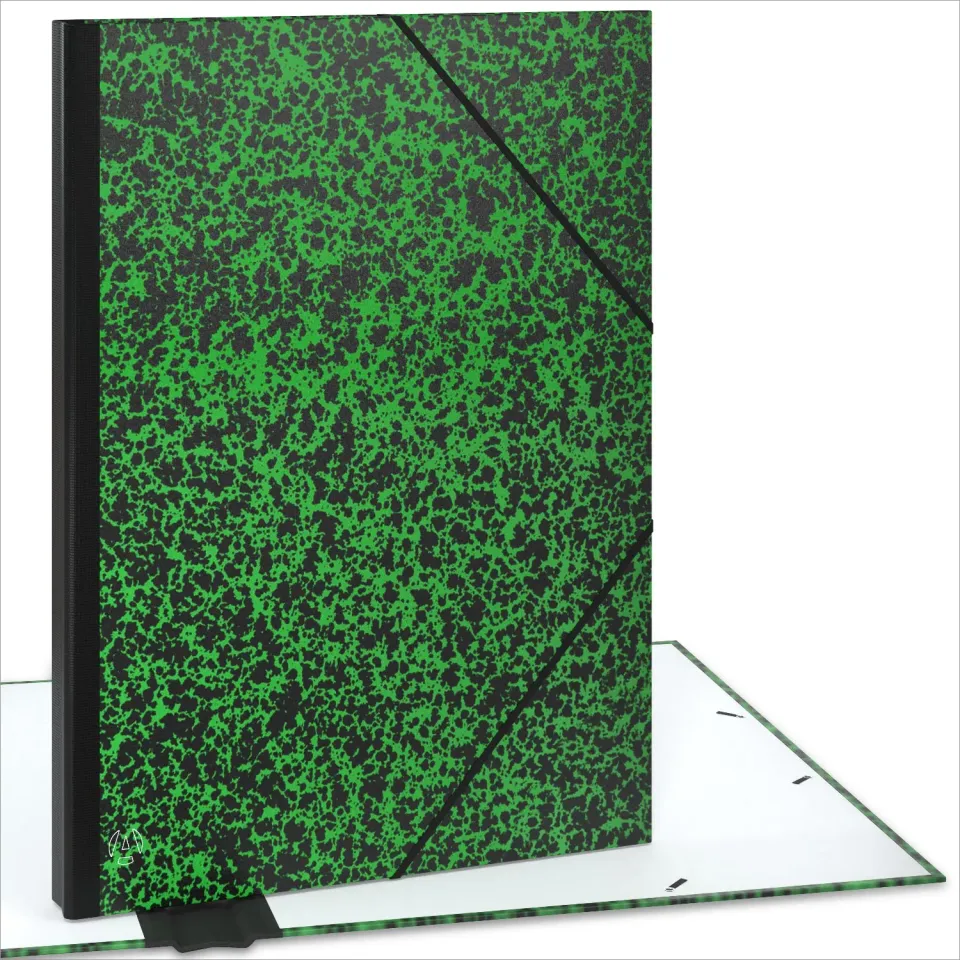 ACROPAQ Cartella Disegno A2 52x72 cm Verde Elastici
