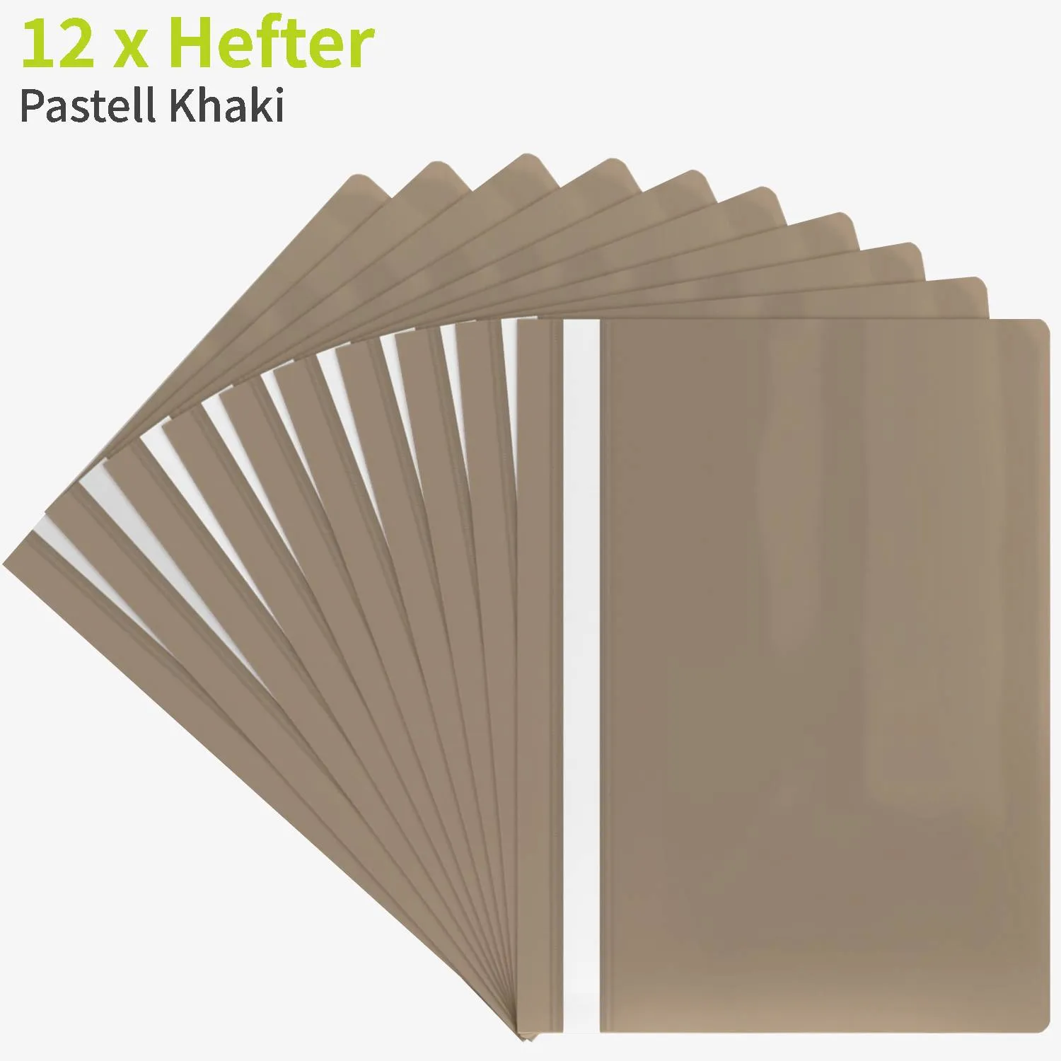 ACROPAQ Cartellina con Fermaglio A4 Khaki 10 Pezzi Pastello