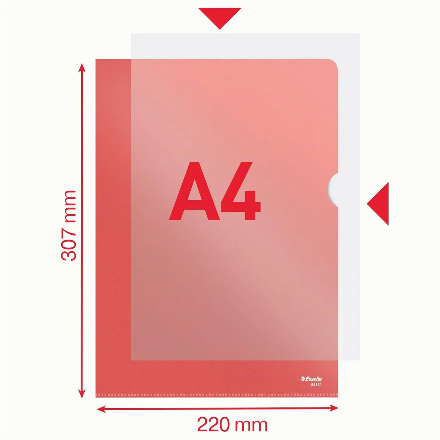 Esselte Deluxe 54834 buste a L A4 100 pezzi rosse antiriflesso