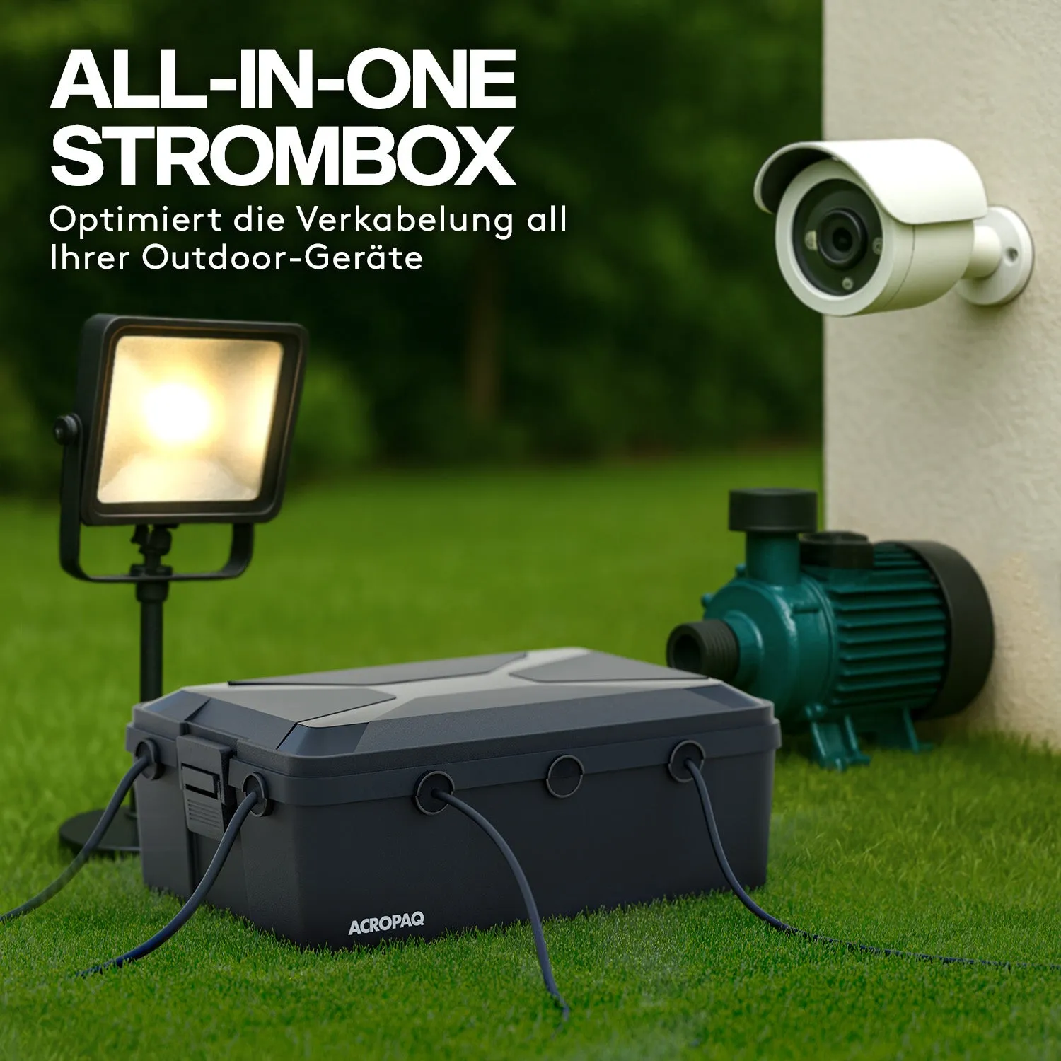 ACROPAQ box portacavi IP54 nero impermeabile da esterno
