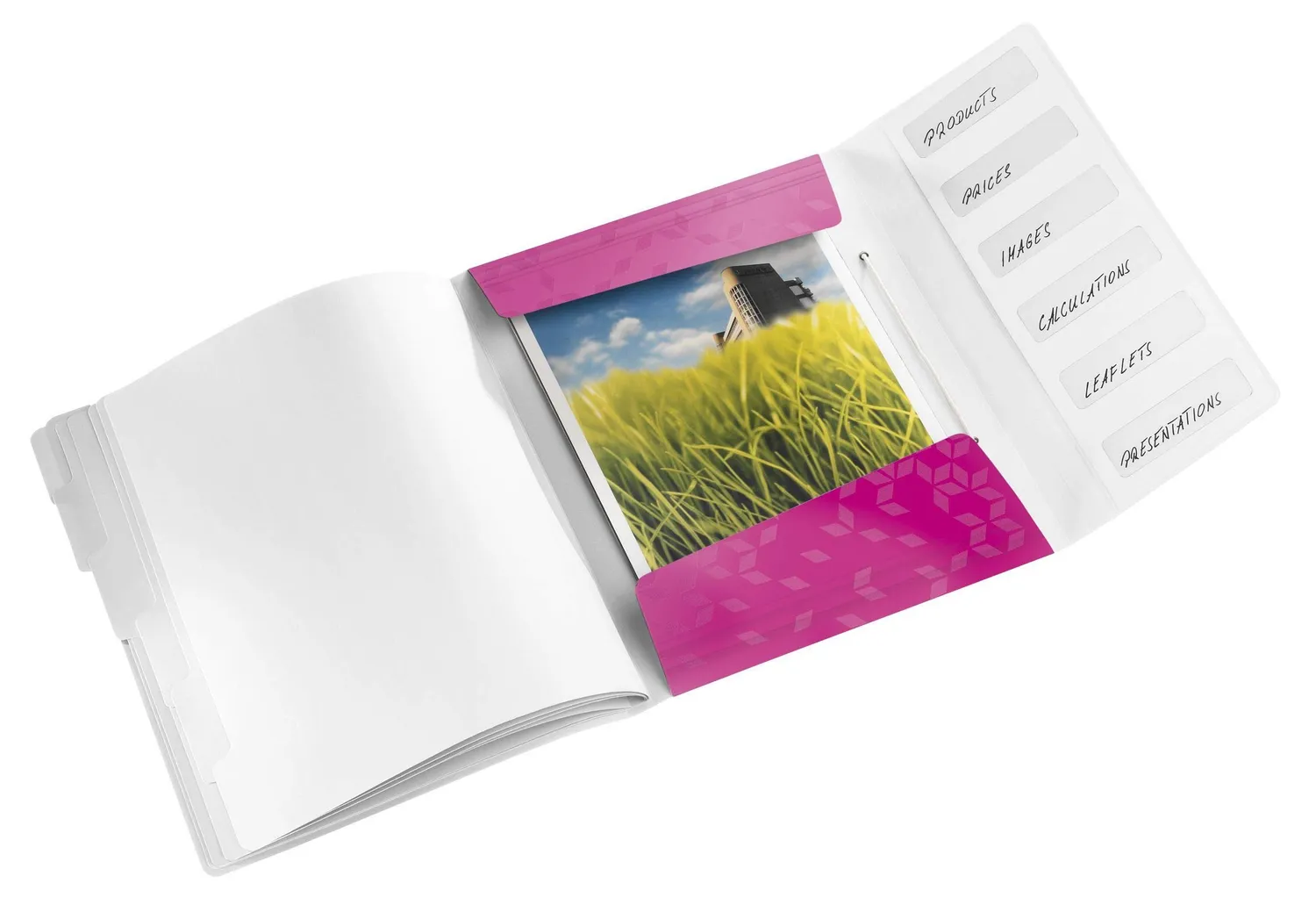 Leitz Ergo WOW Cartella Organizer Fucsia 6 Divisori A4