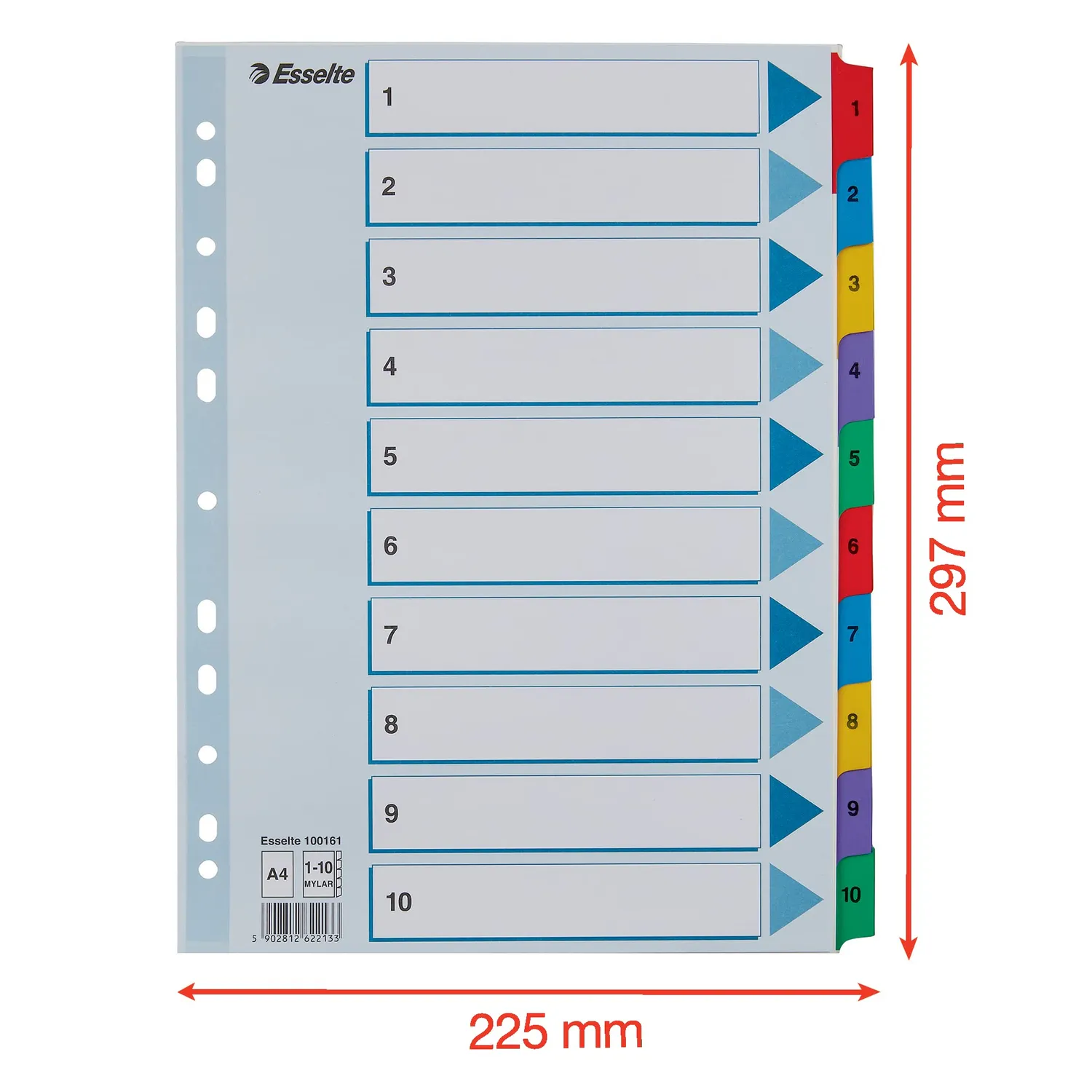 Esselte 100161 rubrica a tasti A4 10 tasti numerati blu