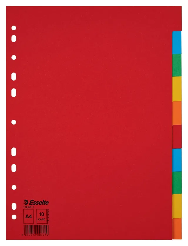 Esselte intercalari A4 colorati 10 pezzi cartoncino riciclato