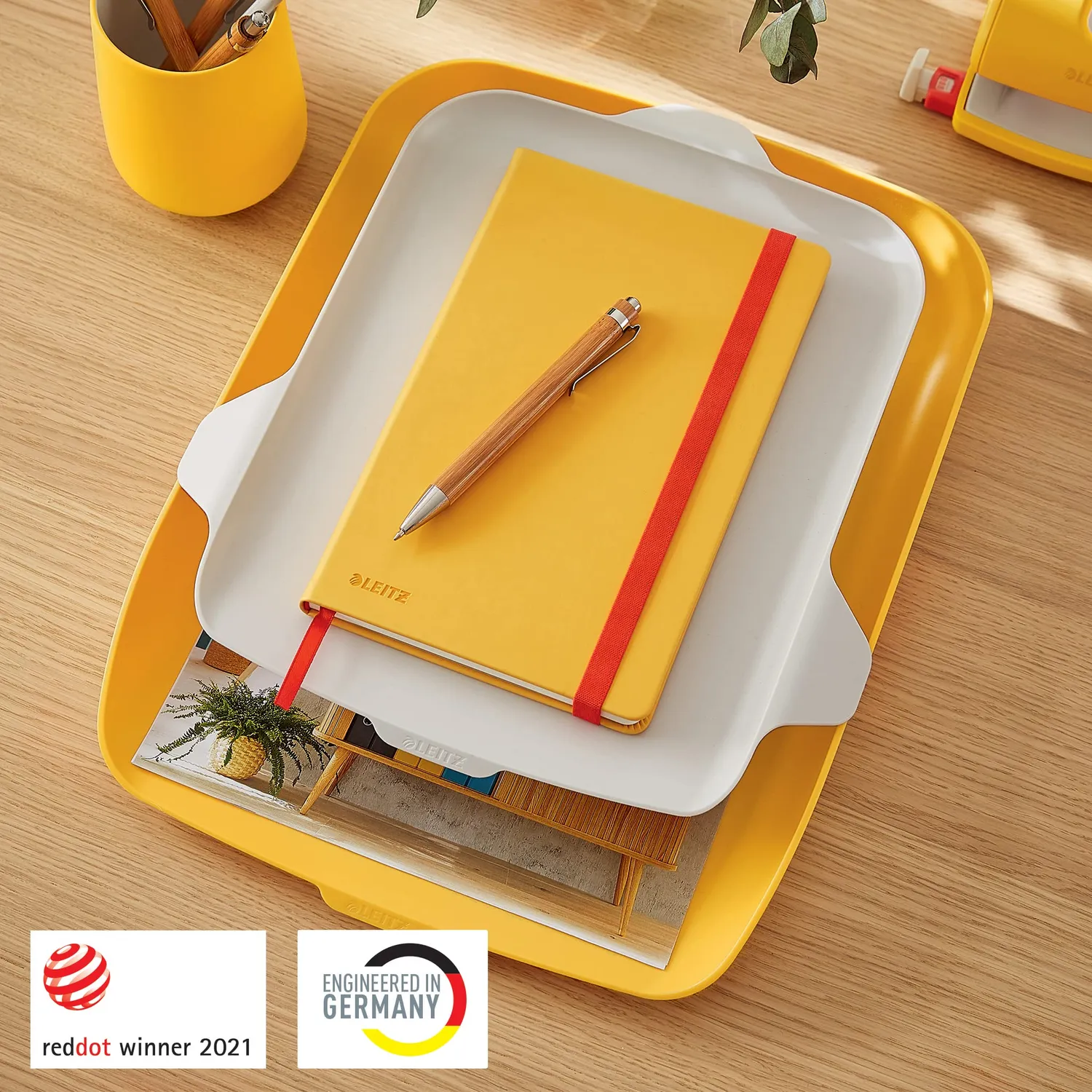 Leitz Cosy 52590019 vaschetta portacorrispondenza giallo + vassoio
