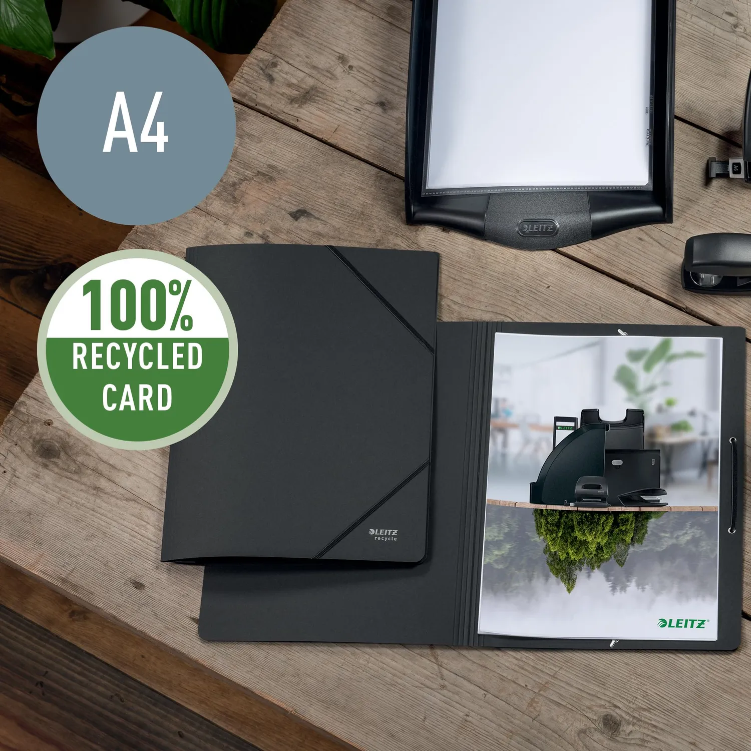 Leitz Recycle 39080095 cartellina elastico nero 250 fogli