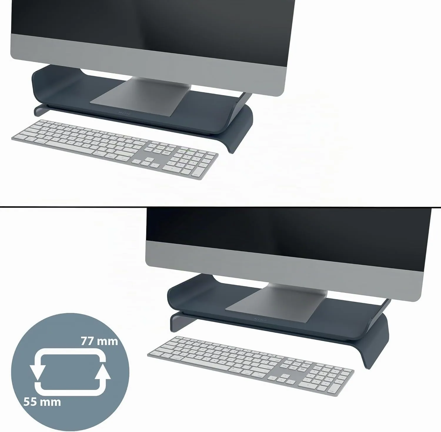 Leitz Ergo 65040089 supporto monitor grigio velluto 27"