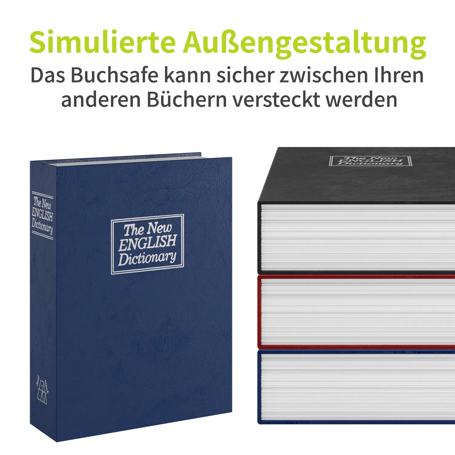 ACROPAQ Libro cassaforte medium blu chiave