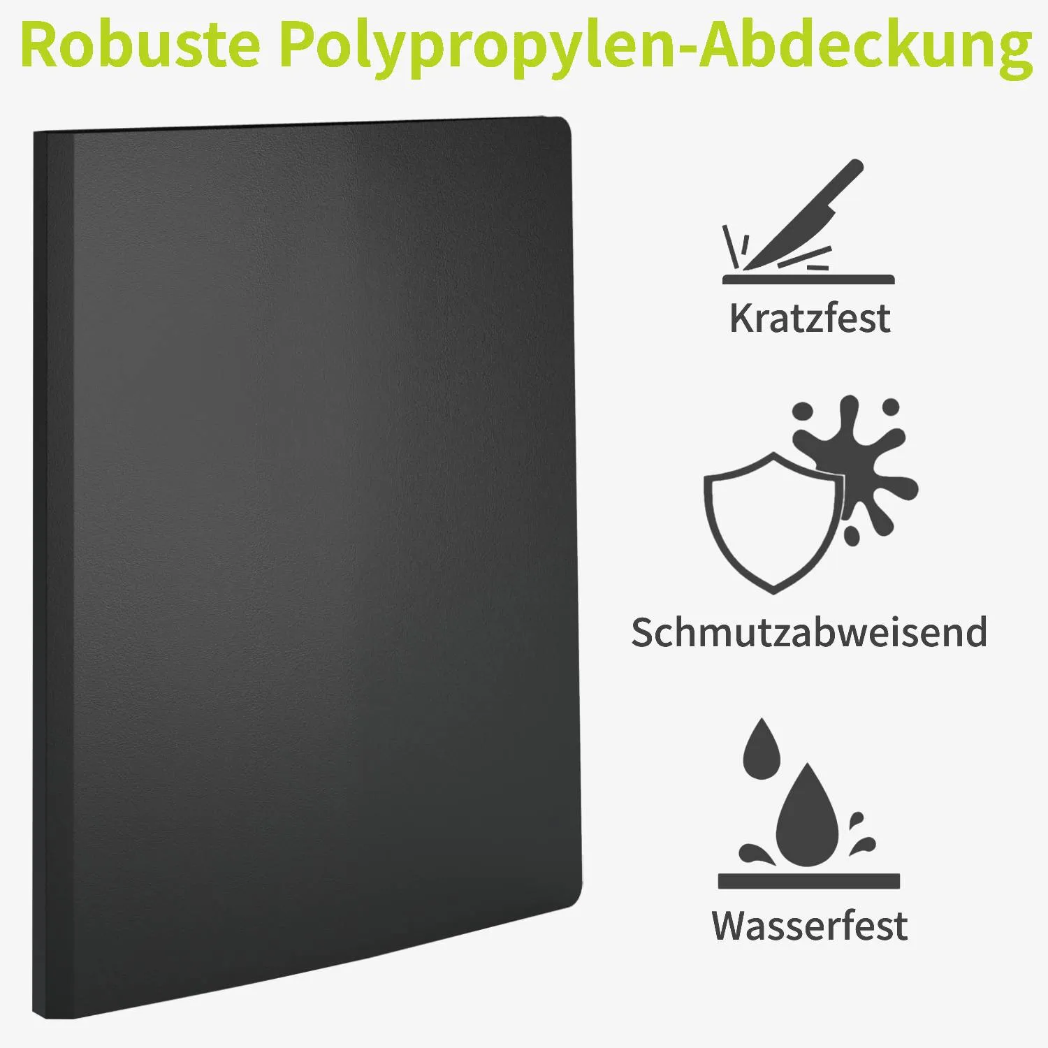 Acropaq Cartella Portadocumenti A4 20 Tasche Nera Espositore