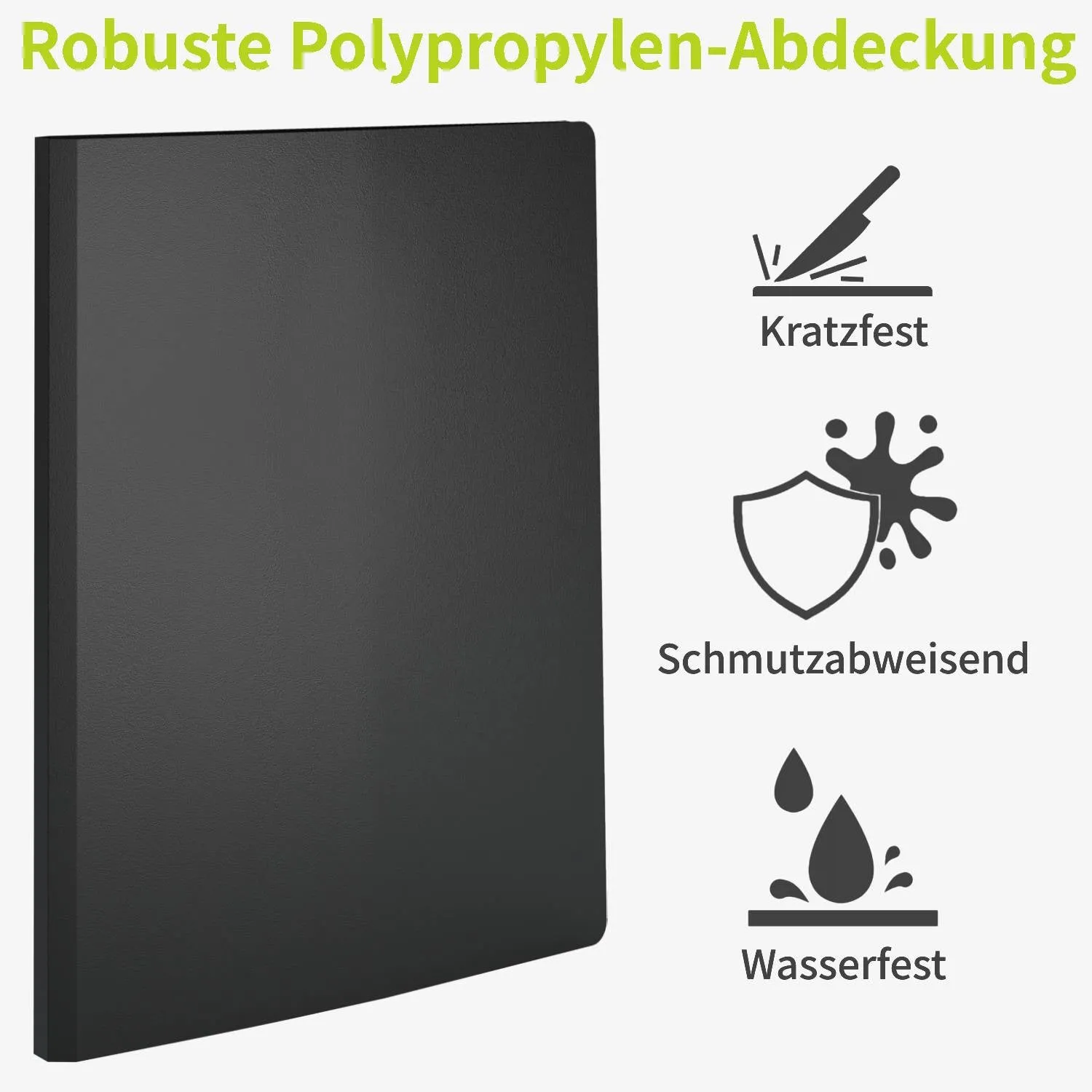 ACROPAQ Portalistino A4 30 buste nero con copertina rigida