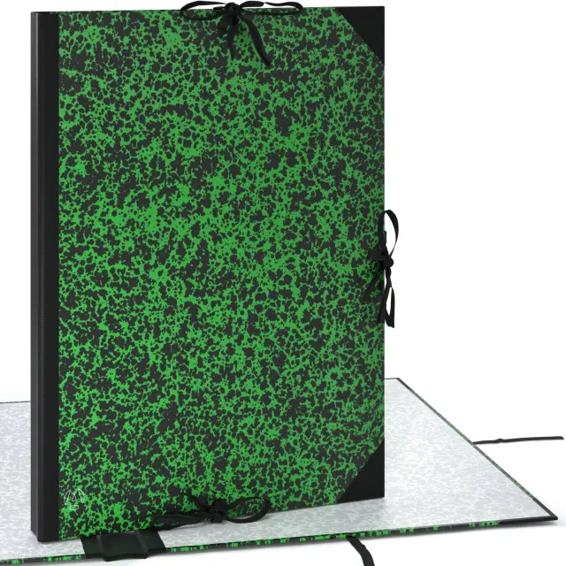 ACROPAQ Cartella portadisegni A3 32x45 cm verde nastri