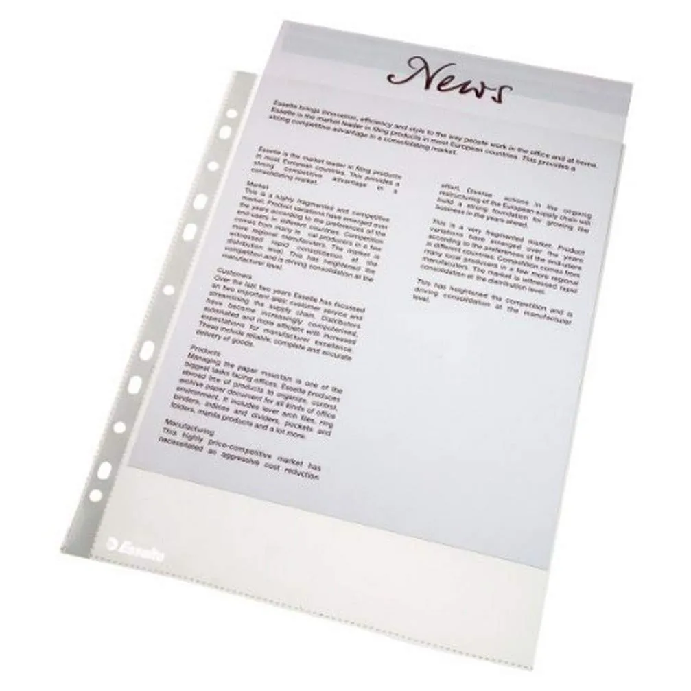 Oxford Esselte Buste Trasparenti A4 100 Pezzi Opache 56171