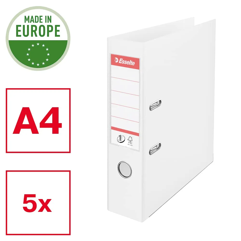 Esselte N°1 Power 162510 registratore a leva A4 bianco 5 pezzi 75mm