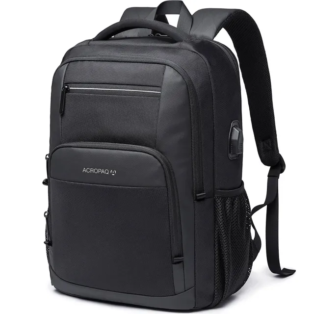 ACROPAQ Zaino 17 Pollici Porta PC Impermeabile USB Nero