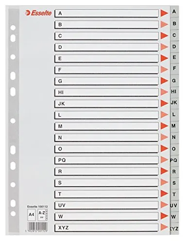 Esselte 100112 rubrica alfabetica A4 grigia A-Z