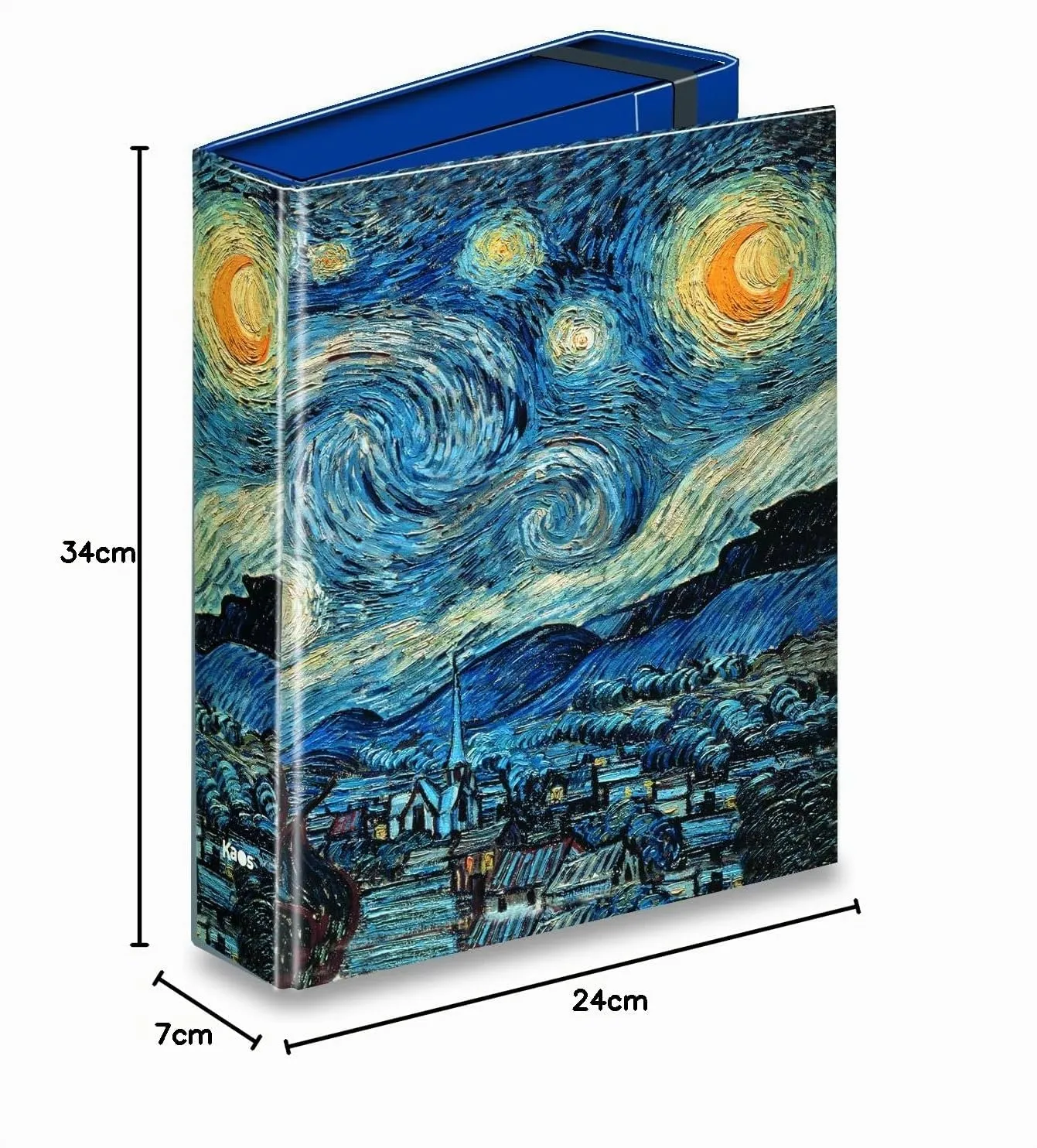 Kaos Van Gogh Cielo Stellato cartelletta A4 dorso 7cm elastico