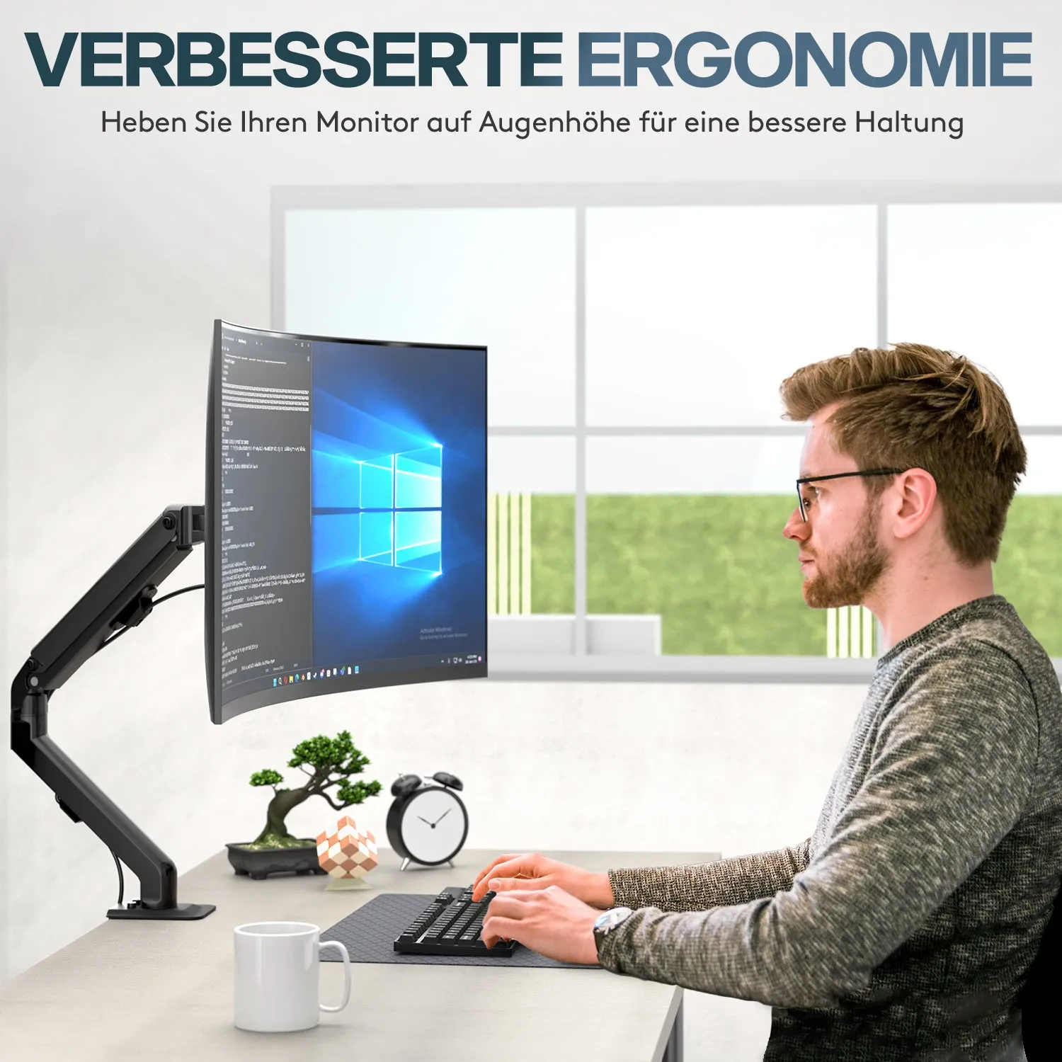ACROPAQ braccio monitor singolo 17-27" molla a gas